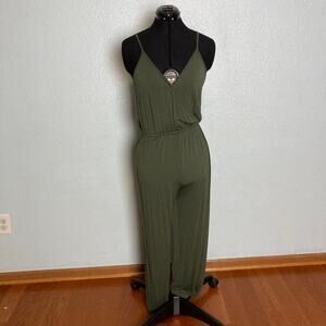 M L Untagged Stretchy Green Blouso Spaghetti Strap Sleeveless Romper Long Jumper